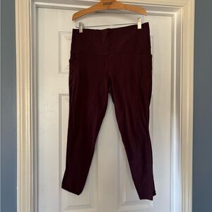 Athleta Salutation Stash II 7/8 High-Rise Leggings, Large, Raisin